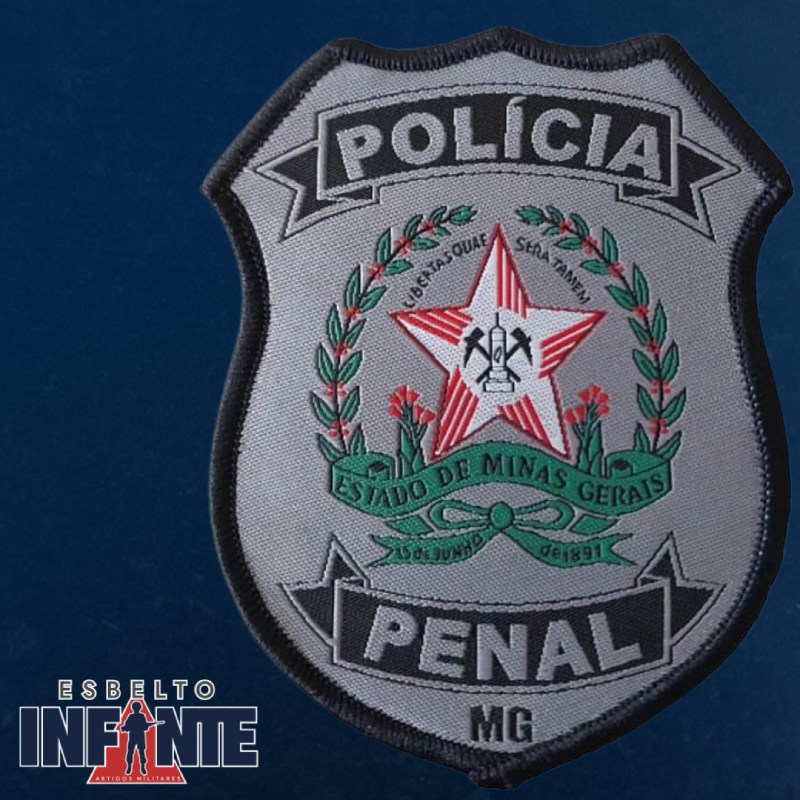 Brasão Polícia Penal MG Oficial - Bordado Em Alta Resolução - Esbelto Infante Artigos Militares