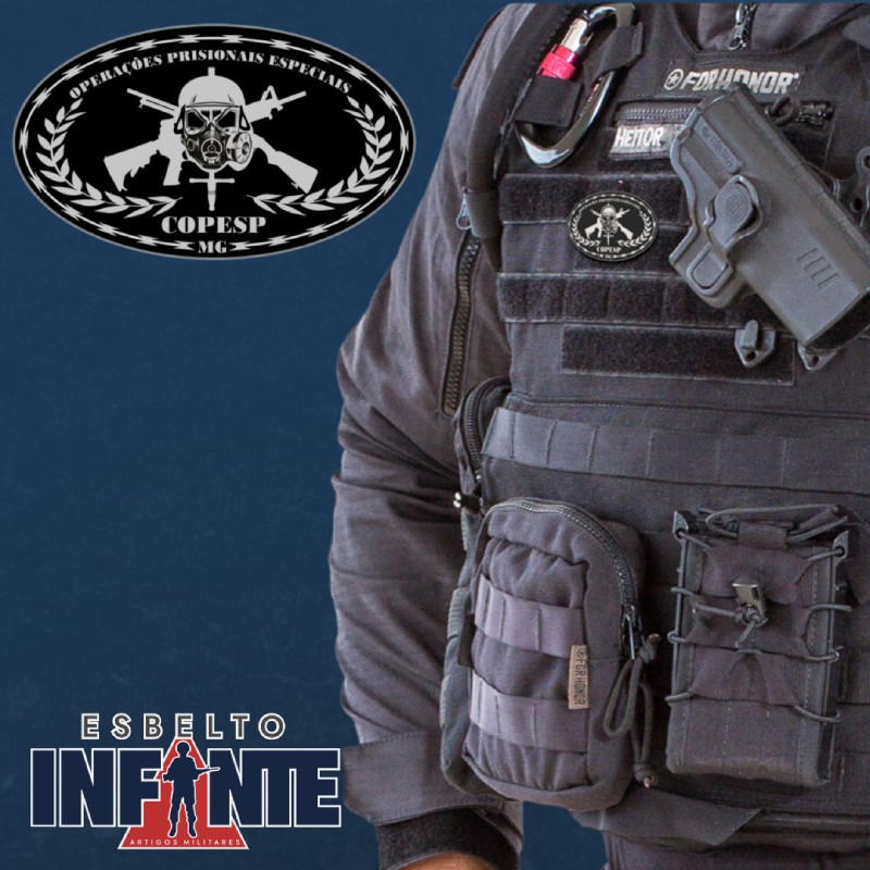 Emborrachado Elipse Curso Polícia Penal Copesp - Preto Com Cinza - Esbelto Infante Artigos Militares